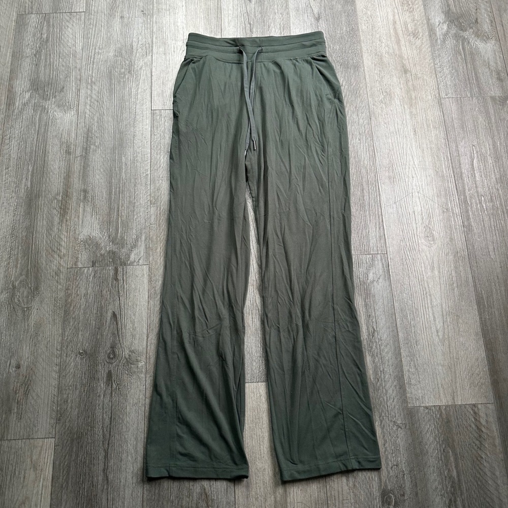 Lululemon Baggy Open Leg Sweatpants Size 6 Dark Green Drawstring Ready to Rulu
